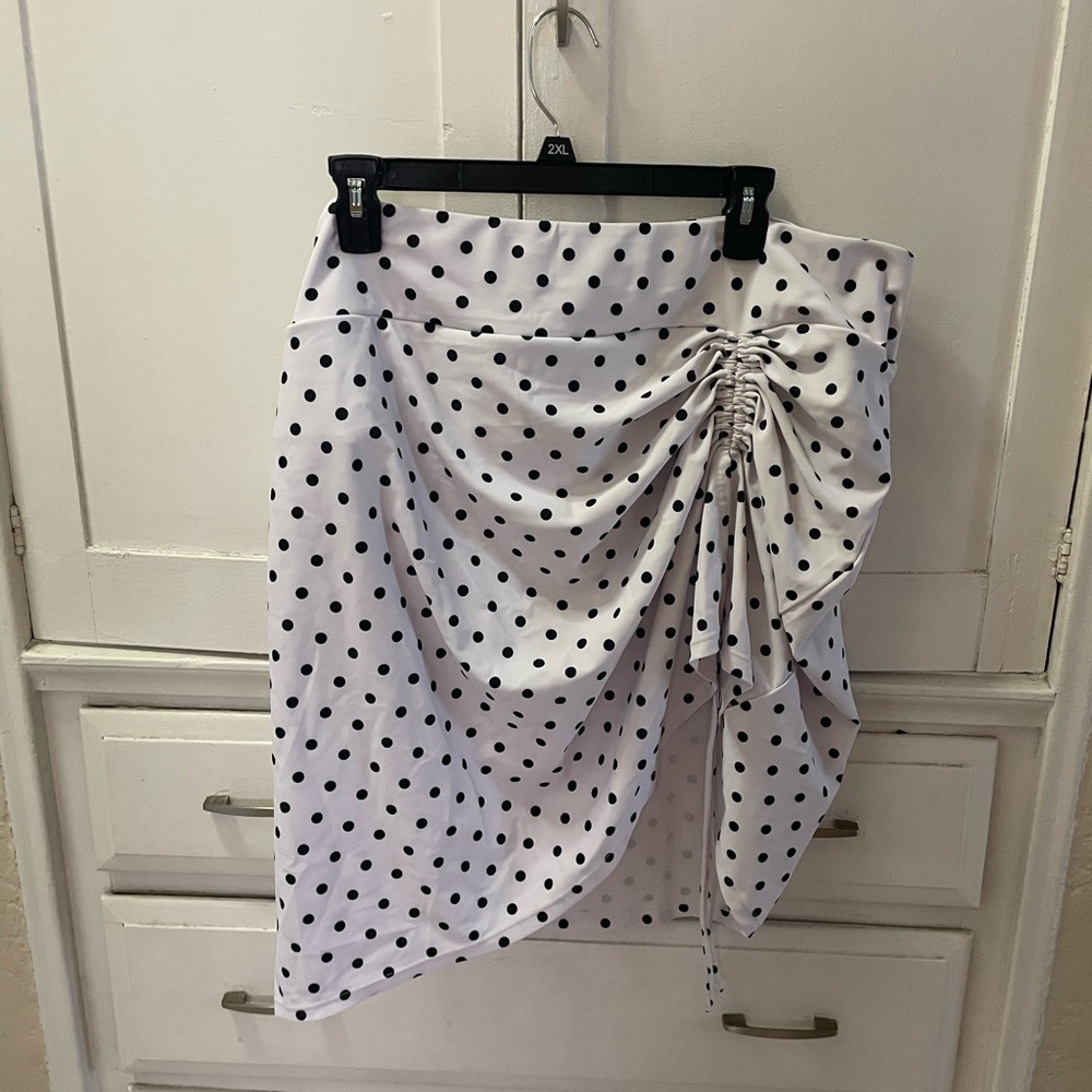 Black Polka Dot Swim Skirt